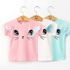 알럽베이비 고양이 캐릭터 반팔티 여아 티셔츠 아기옷 반팔티