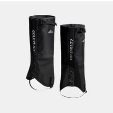 GOLOVEJOY 最新升級款 戶外防風防水腳套 輕量登山綁腿 徒步防寒雪套 防沙防蟲腿套, 黑色,M