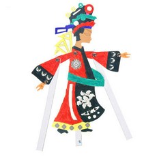 臺灣熱銷 中國風傳統文化皮影戲手工diy兒童創意塗色製作玩具幼兒園材料包, 皮影款式3, 1個