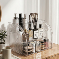 갱모아 한눈정리 다용도 3단 화장품 정리함, 1개, 투명