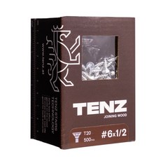 TENZ 登馳 低耗能星型木螺絲 #6x1/2 500顆 T20梅花頭 台灣製造, 詳見包裝, #6*1/2"(500支盒裝)