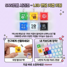 LED 랜덤 키캡키링 커스텀키캡 딸칵이 정축키캡 우정템, 6개, 아무말 6개, 아무말