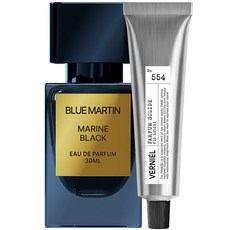 블루마틴 마린블랙 니치향수 여자가 좋아하는 남성 남자향수 오션 머스크향 오드퍼퓸, 마린블랙 1개 + 고체향수1개, 30ml, 1개