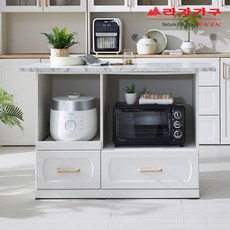 라자가구 위드 고메 1200 아일랜드식탁 홈바 렌지대형 nk013, 화이트+대리석