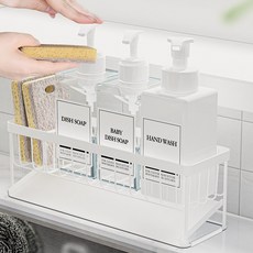 모든집 스텐 물빠짐 와이드 주방세제 수세미거치대 304 화이트, 스텐거치대_와이드형(색상:화이트), 1개