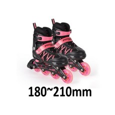 라이딩 입문 사이즈 조절 인라인 스케이트 180~210mm 분홍, 1개