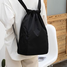 모모이츠 무지 메쉬 신발 수영 가방 주머니, 소형(43x31x14cm), 블랙, 1개