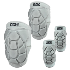 용맹두 군대 군인 스포츠 쿠션 패드 벨크로 무릎+팔꿈치보호대 세트, 그레이, 1세트