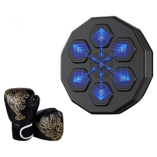 TRADER 崔德 智能音樂拳擊靶 藍芽音樂拳擊機 拳擊牆靶 核心鍛鍊 健身拳擊, 拳擊機【超取限一組】, 黑色 兒童手套一組