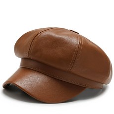 투니스 빈티지 유광 가죽 베레모