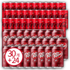 코카콜라 제로 190ml 30캔 + 닥터페퍼 350ml 24캔, 30개