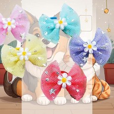 펫 은별리본 한쌍 색상임의 미간핀 안정감 악세서리 고정력 컬러 스타일