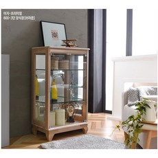 이지-프리미엄 600-3단 유리장식장 거실진열장 양주장, 브라운
