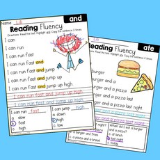 Reading Fluency and Comprehension 영어 단어 보기 Pre K 학습 문제집 키즈용 홈스쿨, 3 books/136 Pages