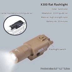 X300U-A 다기능 전술 라이트: 20mm 레일에 적합 장난감 에어소프트 총 사냥 CS 경기 및 워게임용, 02 Sand colored