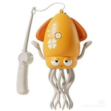 台灣出貨 魔性跳舞花枝玩具 網紅同款 自動感應避障花枝 男孩女孩療癒擺件 解壓玩具禮物, 釣竿款黃色, 1個