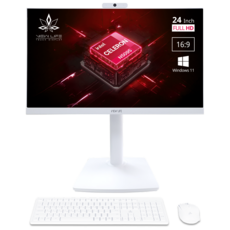 뷰라이프 24형 고급형 웹캠 일체형PC N5095 윈도우11포함 무선키보드마우스 마우스패드 증정, 터치 X(기본형), 128GB, 8GB, 화이트, AP-T238C-N5, WIN11 Pro