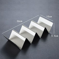 타코튀김기 바스켓 브리또 접시 핫도그 타코 업소용 나초, 스틸 3 - 4칸 타코 팬, 기본 색상