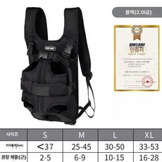 Haeif 강아지포대기 배낭 백팩 애견 슬링백 고양이, 1개, 2.0L 버전 블랙 기계식 감압 + 탄력성 있는 등받이