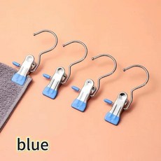 빨래집게 휴대용 옷걸이 클립 바지 양말 보관, 1개, 5. blue