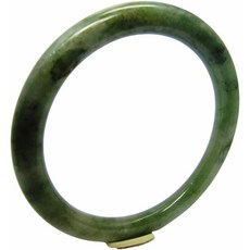 小樂保證A貨 翡翠手鐲 圓骨鐲 老油青 膠潤 天然A貨玉鐲 (手圍18.7號 內徑58.7mm V808), 1個