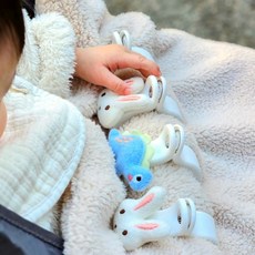 유모차 담요 블랭킷 고정 집게 [2종 토끼 공룡 집개 클립 다용도 이불 밀림 방지 유모차용품 1개 제공]