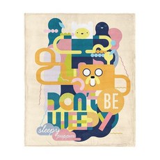 Northwest Cartoon Network Adventure Time 슬리피 강아지 실크 터치 담요 핀과 제이크 플러시 커버 101.6 x 127cm(40 x 50인치)