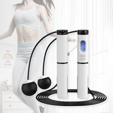 2in1 무선 와이어 스마트 줄넘기 실내 다이어트, 화이트, 1개