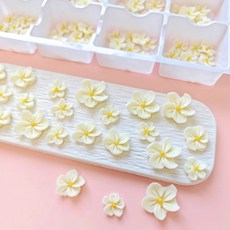 화이트 프랑지파니 플라워 초콜릿 케이크 디저트 데코 장식 108개입, 옵션 16