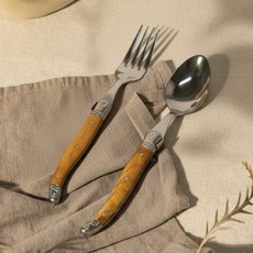 장네론 라귀올 디너스푼 + 디너포크 세트, 1개, 마블브라운