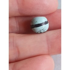 湖北原礦綠松石鐵線圓珠 10.7mm DIY飾品串珠材料, 1個