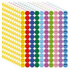 1200pcs 스마일 원형 칭찬 스티커, 1세트, 혼합(S285) 1200매
