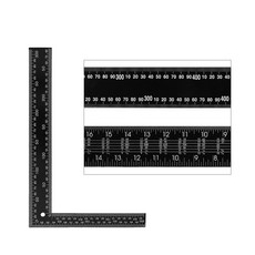 양면 직각자 200mm X 300mm 목공용 기역자 수직자 ㄱ자 수평자 스틸자 철자 쇠자 직자 각도기 스퀘어 20cm X 30cm, 1개, 블랙