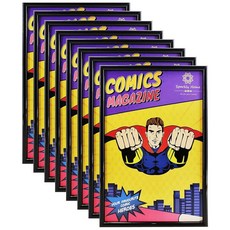 SparklyHome 만화책 프레임 4팩 자외선 차단 최대 17.2 x 26.2cm(6 3/4 x 10 1/4인치) 벽 또는 테이블 탑 디스플레이, 8팩 블랙 프레임