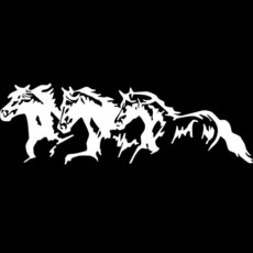 [ 898225 ] 흰색 달리는 말 자체 접착 데칼 스티커 방수 장식 자동차 차량 맞춤형 범퍼 스티커