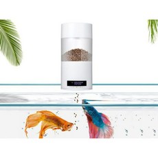 어항 자동 급여기 타이밍 지능형 피더 타이머 자동먹이 먹이 자동급여기, B. 흰색 급여기+피딩 링(대형)