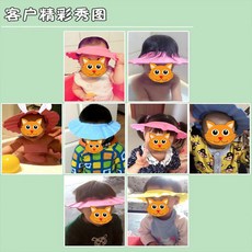 兒童洗頭帽 防水護耳 寶寶洗髮帽 可調節, 1個, 單個薄泡沫款 顔色隨機