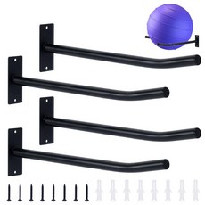 UNICRAFTALE 4피스 2세트 벽 마운트 운동 볼 홀더 블랙 아이언 요가 금속 스탠드 안정성 차고 사다리 홈 체육관 스튜디오용112707