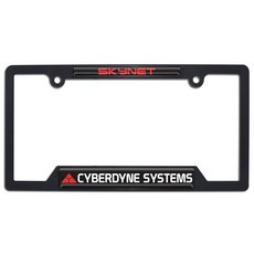 Elektroplate 공식 라이선스 - 터미네이터 스카이 네트 사이버다인 시스템 샤이니 블랙 오픈 코너 플라스틱 번호판 프레임 플라스틱 공포 자동차 태그 홀더 내후성, Elektroplate 공식 라이선스 - 터미네이터 스, Cyberdyne (Open Corners)