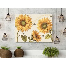 라오농 디지털 유화 거실 식당 화훼 심플한 채색 수제 그림 장식 유채화 햇빛 해바라기+UUE03X, 50*65 이너 2.5cm 두께, 향기롭다, 안감 + 2 세트 물감 + 2 세트 붓, 1개