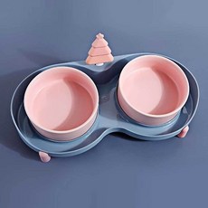 강아지 세라믹 2구 식기 테이블 밥그릇 79000EA 1EA, 01식기2구-그린