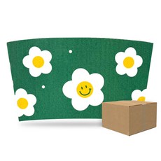 10온스 13온스 테이크아웃컵 종이컵 아이스컵 홀더 스마일플라워 1박스 1000개, 1세트, 1000개입