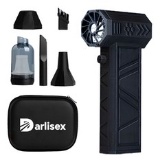 Darlisex 초강력 무선 에어건 캠핑 차량 세차 가정용 폭력 터빈 선풍기, 블랙, 슈트