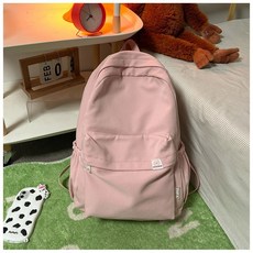 트렌디한 학생 단색 위한 백팩 부드러운 남녀 소녀들을 대학생을 대용량 심플하고, 분홍색