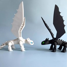 3D 프린팅 드래곤 길들이기 투슬리스 관절 가능 피규어, 2개