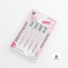 [롤킹] 다카라핀셋 커트 드라이 핀셋 일본 실리콘 핀셋, 4개, 투명피치
