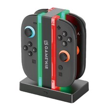 Switch2 智慧四極手把充電座 二代JoyCon專用 - Switch Joy-Con手把充電座，四手把同時充電，LED充電指示燈, 黑, 1個, NS2智慧四極充電座(可充4支JC)