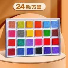 兒童手指畫 印泥 24色 送30畫卡, 1個, 【無盒裝】24色印臺-送30畫卡