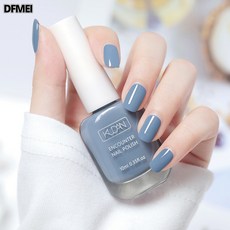 DFMEI 水性美甲免烤可撕拉甲油持久透明快乾無味道護甲指甲油, 1個, 27#氣質灰藍:正常規格