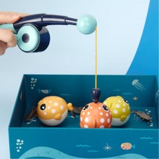 [아페페] 길이조절 자석 물고기 잡기 세트 바다생물 어린이교구 집중력발달 KR7808 낚시놀이장난감 색깔놀이